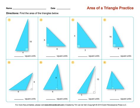 Area Of A Triangle Worksheet Image Oke in 2020 | Teaching geometry